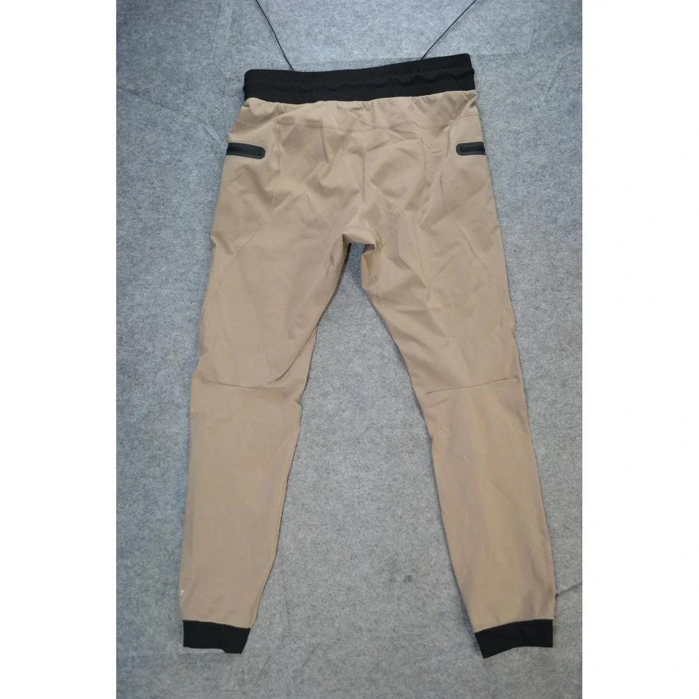 BYLT Premium Jogger Pants Mens XL Khaki Tan Zip Pocket‎ Drawstring Tapered Cuff